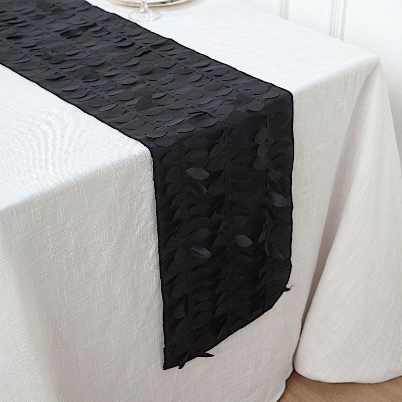 12"x108" Taffeta Table Runner with 3D Leaves Petals Design