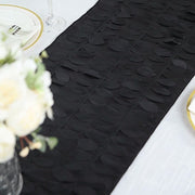 12"x108" Taffeta Table Runner with 3D Leaves Petals Design