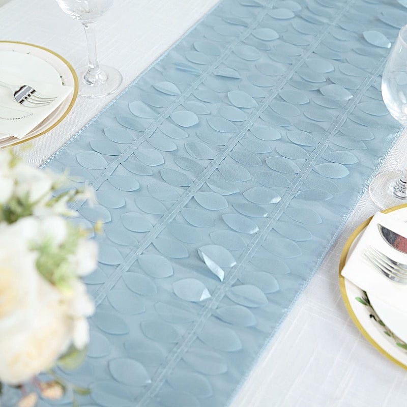 12"x108" Taffeta Table Runner with 3D Leaves Petals Design