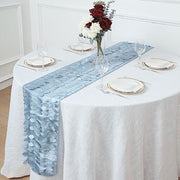 12"x108" Taffeta Table Runner with 3D Leaves Petals Design