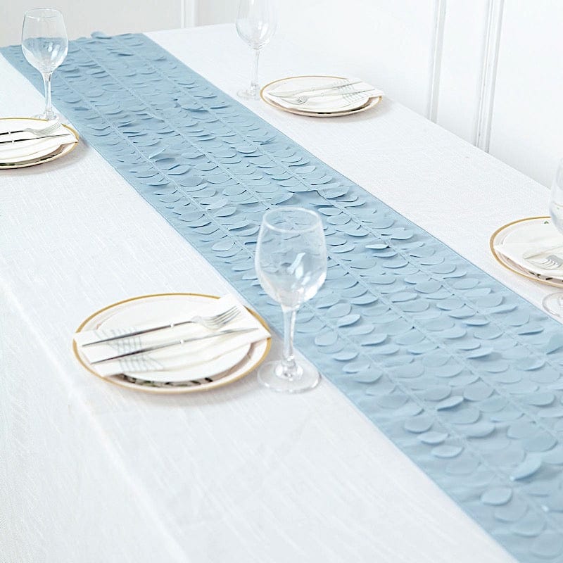 12"x108" Taffeta Table Runner with 3D Leaves Petals Design