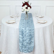 12"x108" Taffeta Table Runner with 3D Leaves Petals Design