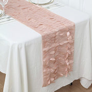 12"x108" Taffeta Table Runner with 3D Leaves Petals Design