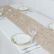12"x108" Taffeta Table Runner with 3D Leaves Petals Design