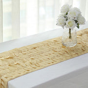12"x108" Taffeta Table Runner with 3D Leaves Petals Design