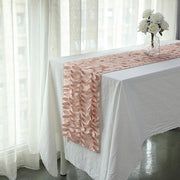 12"x108" Taffeta Table Runner with 3D Leaves Petals Design