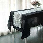 12"x108" Taffeta Table Runner with 3D Leaves Petals Design