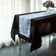 12"x108" Taffeta Table Runner with 3D Leaves Petals Design