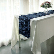 12"x108" Taffeta Table Runner with 3D Leaves Petals Design