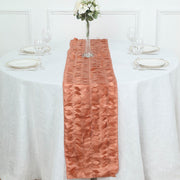 12"x108" Taffeta Table Runner with 3D Leaves Petals Design