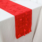 12"x108" Taffeta Table Runner with 3D Leaves Petals Design