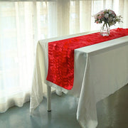 12"x108" Taffeta Table Runner with 3D Leaves Petals Design