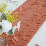 12"x108" Taffeta Table Runner with 3D Leaves Petals Design