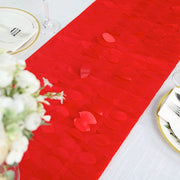12"x108" Taffeta Table Runner with 3D Leaves Petals Design