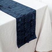 12"x108" Taffeta Table Runner with 3D Leaves Petals Design