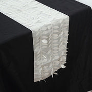12"x108" Taffeta Table Runner with 3D Leaves Petals Design