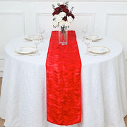 12"x108" Taffeta Table Runner with 3D Leaves Petals Design