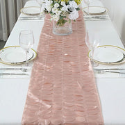 12"x108" Taffeta Table Runner with 3D Leaves Petals Design RUN_LEAF_080