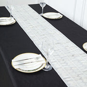 12"x108" Taffeta Table Runner with 3D Leaves Petals Design RUN_LEAF_IVR