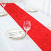 12"x108" Taffeta Table Runner with 3D Leaves Petals Design RUN_LEAF_RED