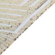 12"x108" Tulle Table Runner with Sequins and Geometric Pattern