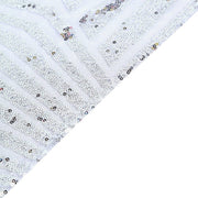 12"x108" Tulle Table Runner with Sequins and Geometric Pattern