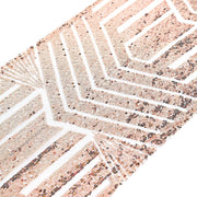 12"x108" Tulle Table Runner with Sequins and Geometric Pattern