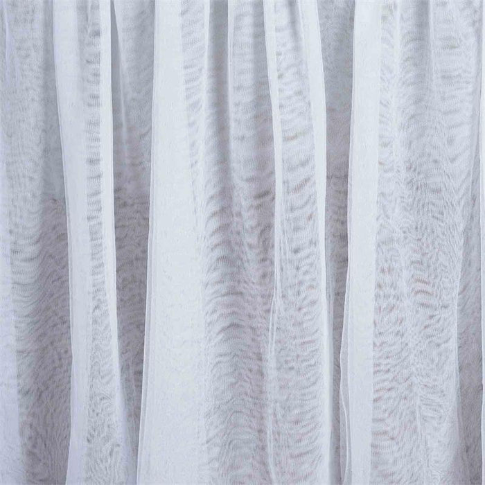 120" 3 Layers Tulle with Satin Topper Fitted Round Tablecloth - White TAB_T02_120_WHT
