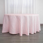 120" Accordion Crinkled Taffeta Round Tablecloth - Blush TAB_ACRNK_120_046