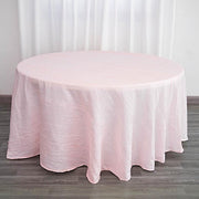 120" Accordion Crinkled Taffeta Round Tablecloth - Blush TAB_ACRNK_120_046