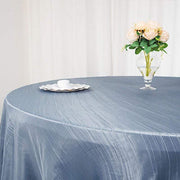 120" Accordion Crinkled Taffeta Round Tablecloth - Dusty Blue TAB_ACRNK_120_086