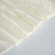 120" Accordion Crinkled Taffeta Round Tablecloth - Ivory TAB_ACRNK_120_IVR
