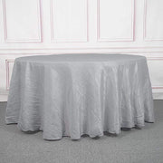 120" Accordion Crinkled Taffeta Round Tablecloth - Silver TAB_ACRNK_120_SILV