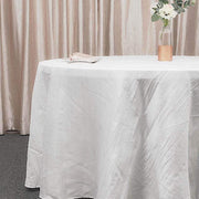 120" Accordion Crinkled Taffeta Round Tablecloth