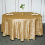 120" Accordion Crinkled Taffeta Round Tablecloth