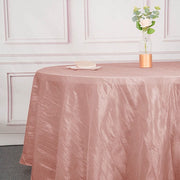 120" Accordion Crinkled Taffeta Round Tablecloth