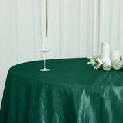120" Accordion Crinkled Taffeta Round Tablecloth
