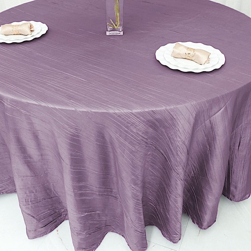 120" Accordion Crinkled Taffeta Round Tablecloth
