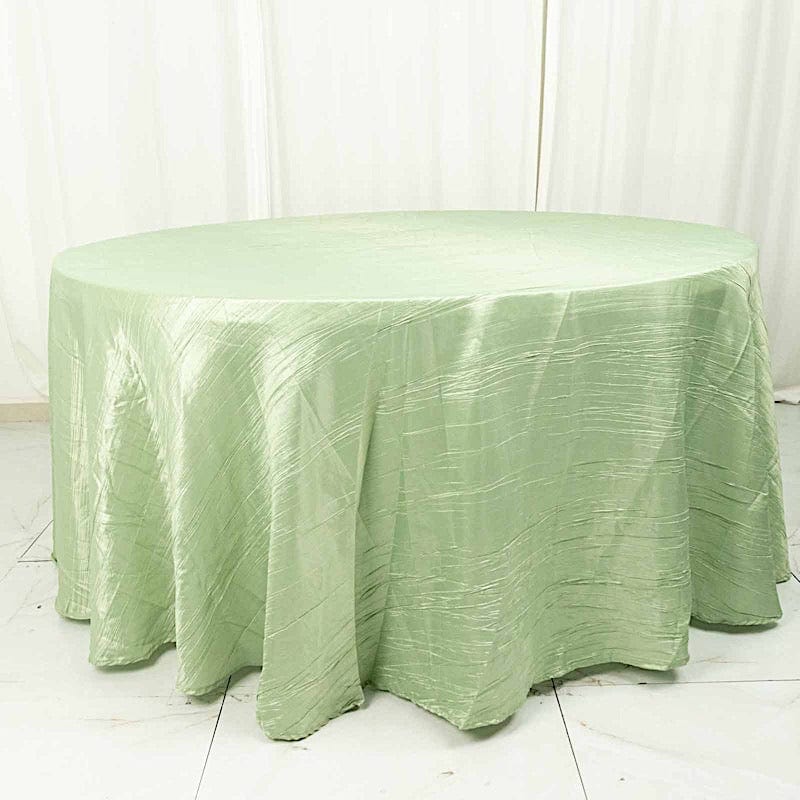 120" Accordion Crinkled Taffeta Round Tablecloth