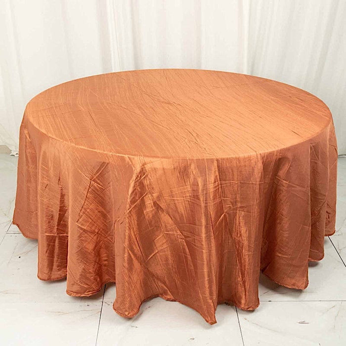 120" Accordion Crinkled Taffeta Round Tablecloth