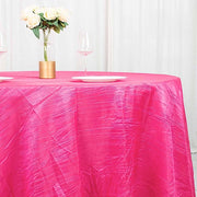 120" Accordion Crinkled Taffeta Round Tablecloth