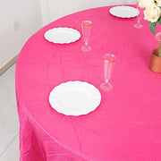 120" Accordion Crinkled Taffeta Round Tablecloth