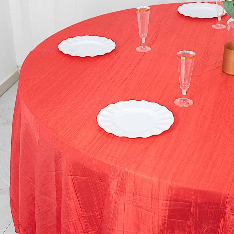 120" Accordion Crinkled Taffeta Round Tablecloth