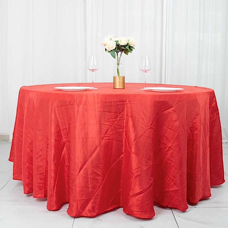 120" Accordion Crinkled Taffeta Round Tablecloth