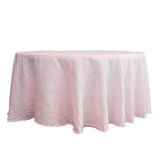 120" Accordion Crinkled Taffeta Round Tablecloth - Blush TAB_ACRNK_120_046