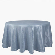 120" Accordion Crinkled Taffeta Round Tablecloth - Dusty Blue TAB_ACRNK_120_086
