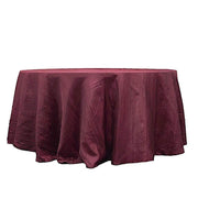 120" Accordion Crinkled Taffeta Round Tablecloth - Burgundy TAB_ACRNK_120_BURG