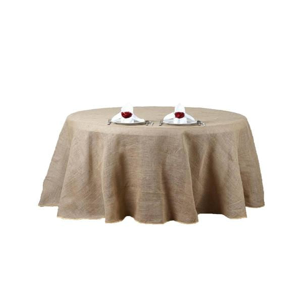 120" Burlap Round Tablecloth - Natural Brown TAB_JUTE_120_NAT