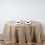 120" Burlap Round Tablecloth - Natural Brown TAB_JUTE_120_NAT