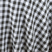 120" Checkered Gingham Polyester Round Tablecloth - Black and White TAB_CHK120_BLK